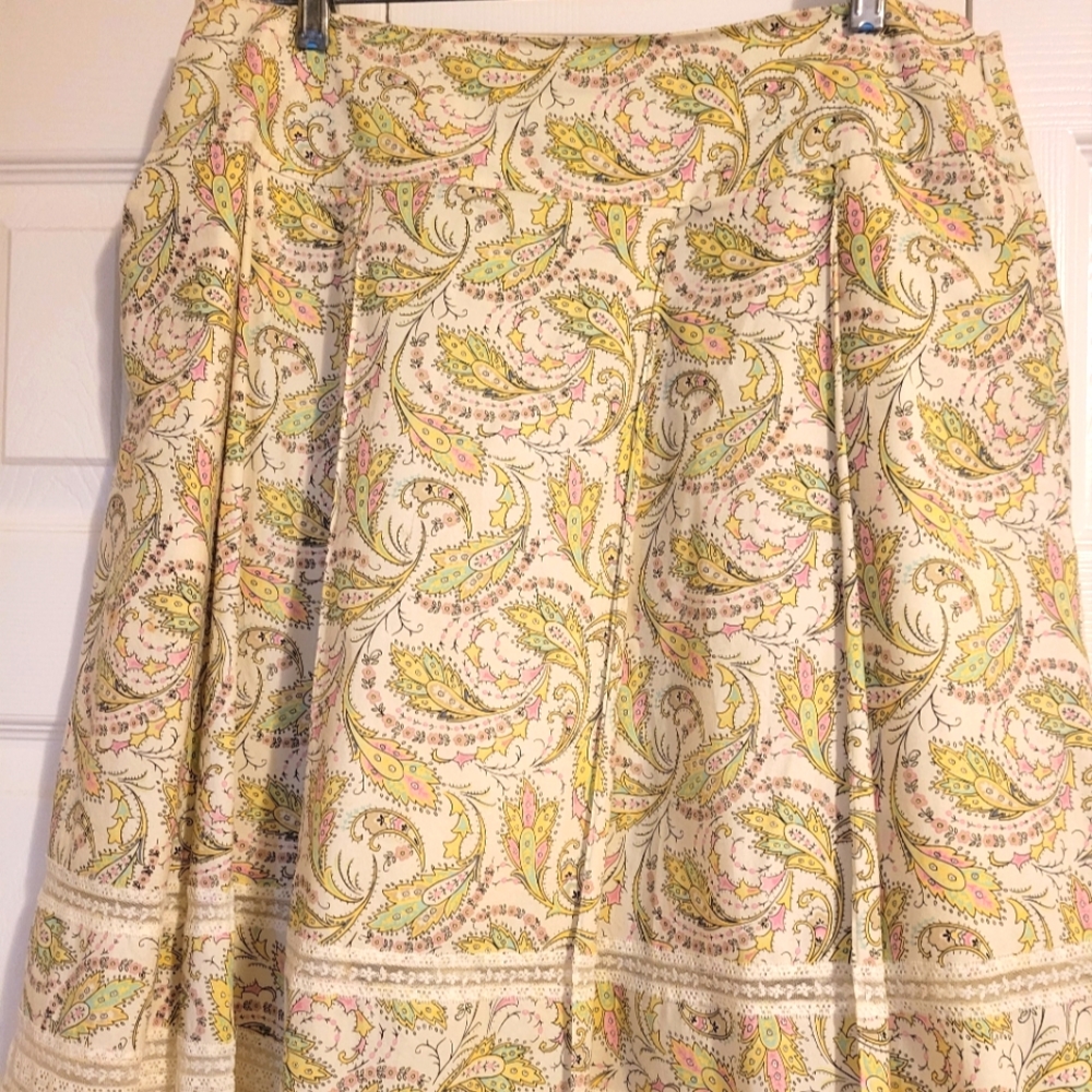 Oscar de la Renta paisley Skirt sz 12